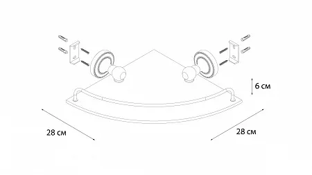 Fixsen STYLE FX-41103A Полка стеклянная угловая