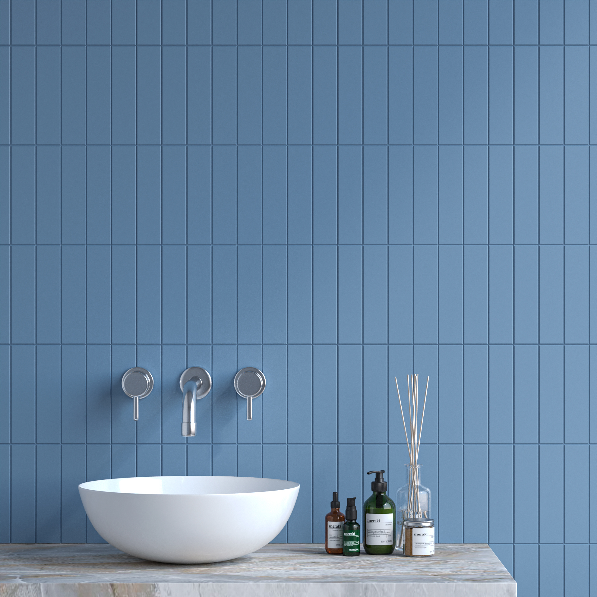 Керамическая плитка Ape Ceramica Плитка Flat Blue 5х20