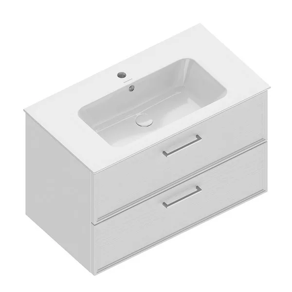 PIA.CL.85/WHT.M Тумба PIANO Classic подвесная 85 см, 2 ящика, ясень белый матовый