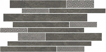 SBM011/SG458520 Ламелла серый темный мозаичный 50,2x25x0,85 декор