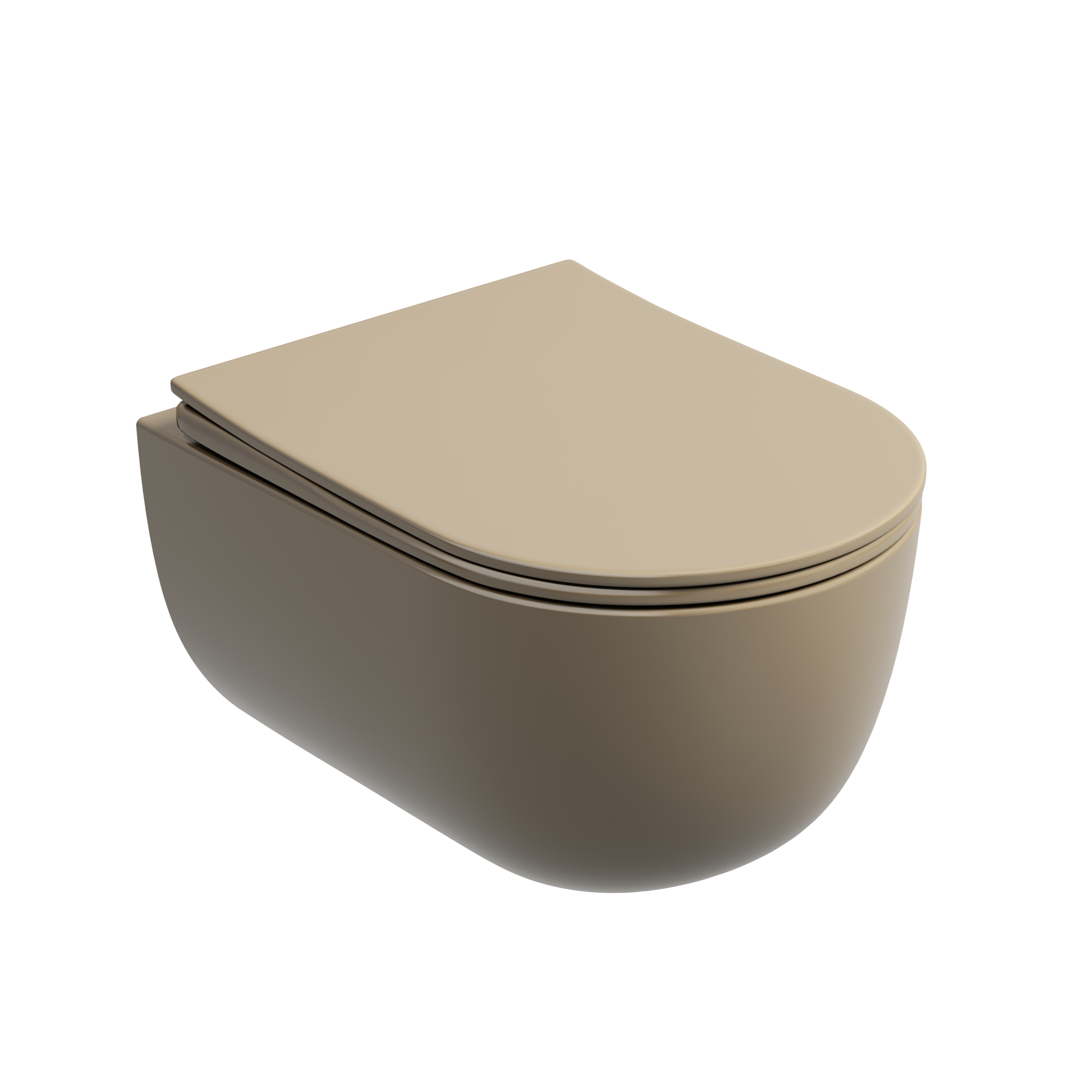 Унитаз подвесной безободковый Ceramica Nova Modena CN6063MC с крышкой сиденьем микролифт капучино матовый