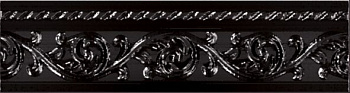 Керамическая плитка Carmen Бордюр Moldura Yara Negro 4х15