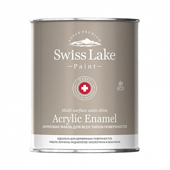 Эмаль для всех видов поверхностей Swiss Lake Acrylic Enamel акриловая полуматовая 0,9л