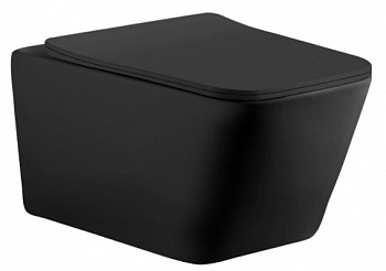 Унитаз подвесной Aquanet Tavr-BW Rimless Soft Close Slimseat с сидением BL-103N-WHT black 287011, матовый черный
