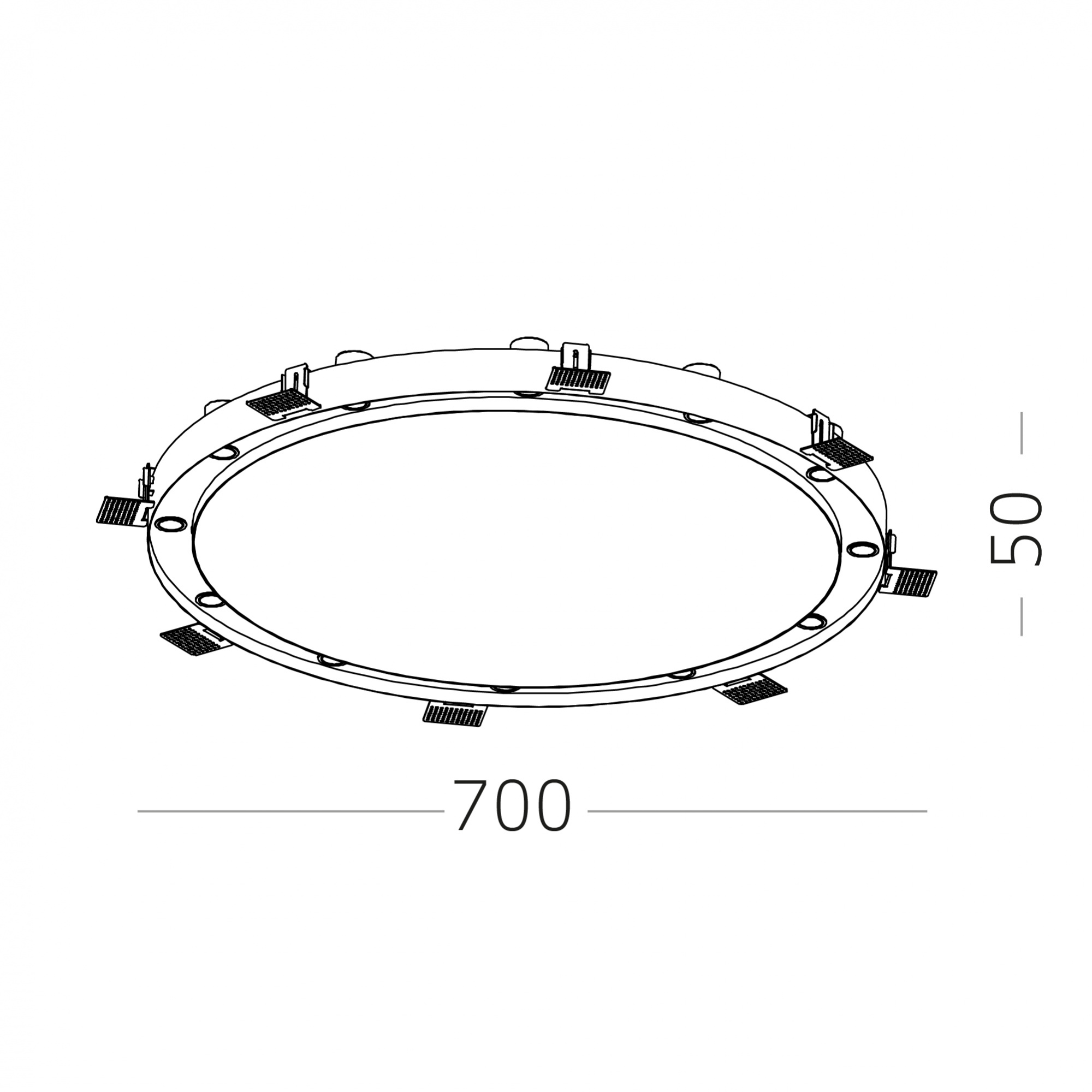 Светильник встраиваемый LED 45W 3000K