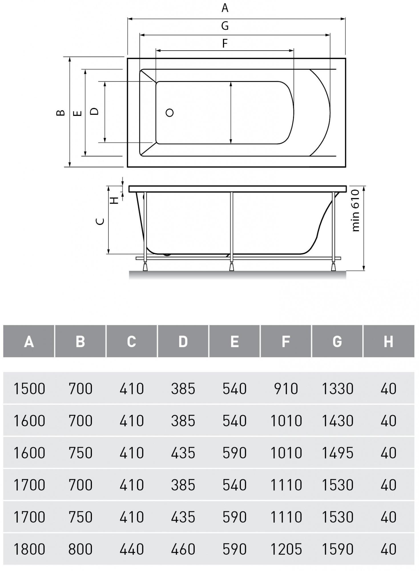 Акриловая ванна Vayer Savero 150x70 см