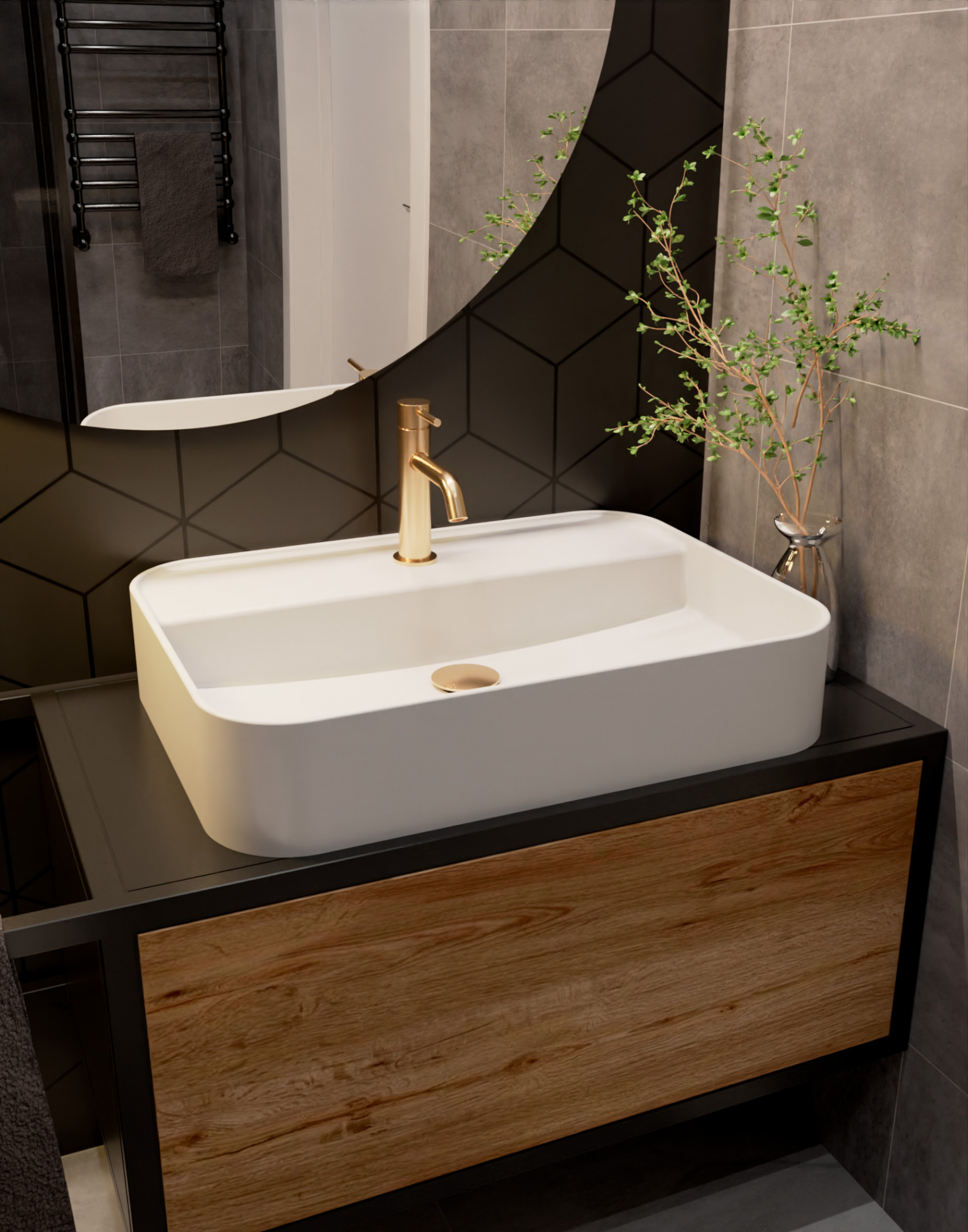 Смеситель для раковины AQUAme Siena AQM6210GG золото