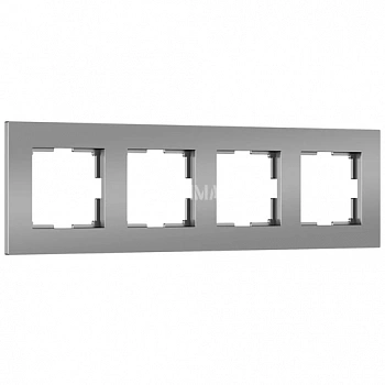 Рамка на 4 поста Slab (серебро матовый) W0042965