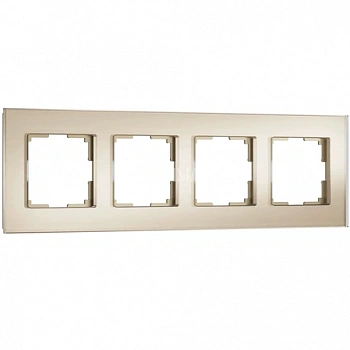 Рамка на 4 поста Senso (шампань, стекло soft-touch) W0043111