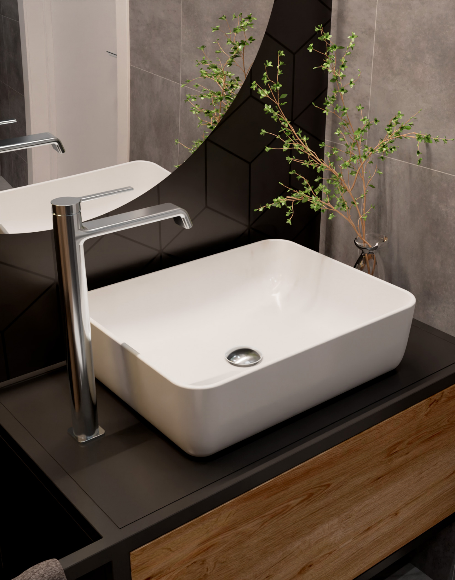 Смеситель для раковины-чаши AQUAme Asti AQM6414CR хром глянец