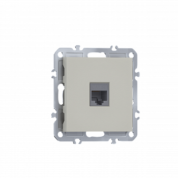 Розетка RJ45 cat.5,  компьютерная на 1 выход,  цвет матовый кашемир,  серия A07 Donel