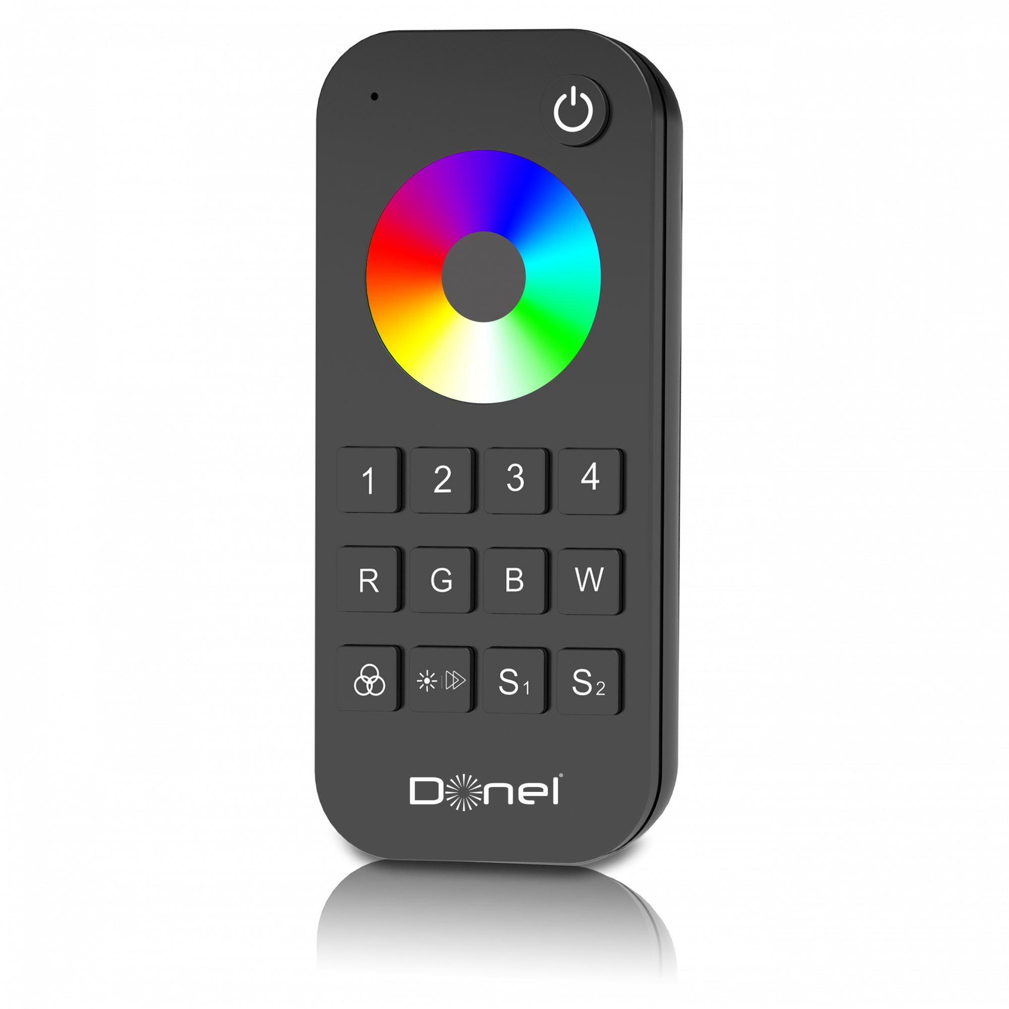 Пульт дистанционного управления RGB+W,  4 канала,  зона охвата 30 метров,  цвет черный
