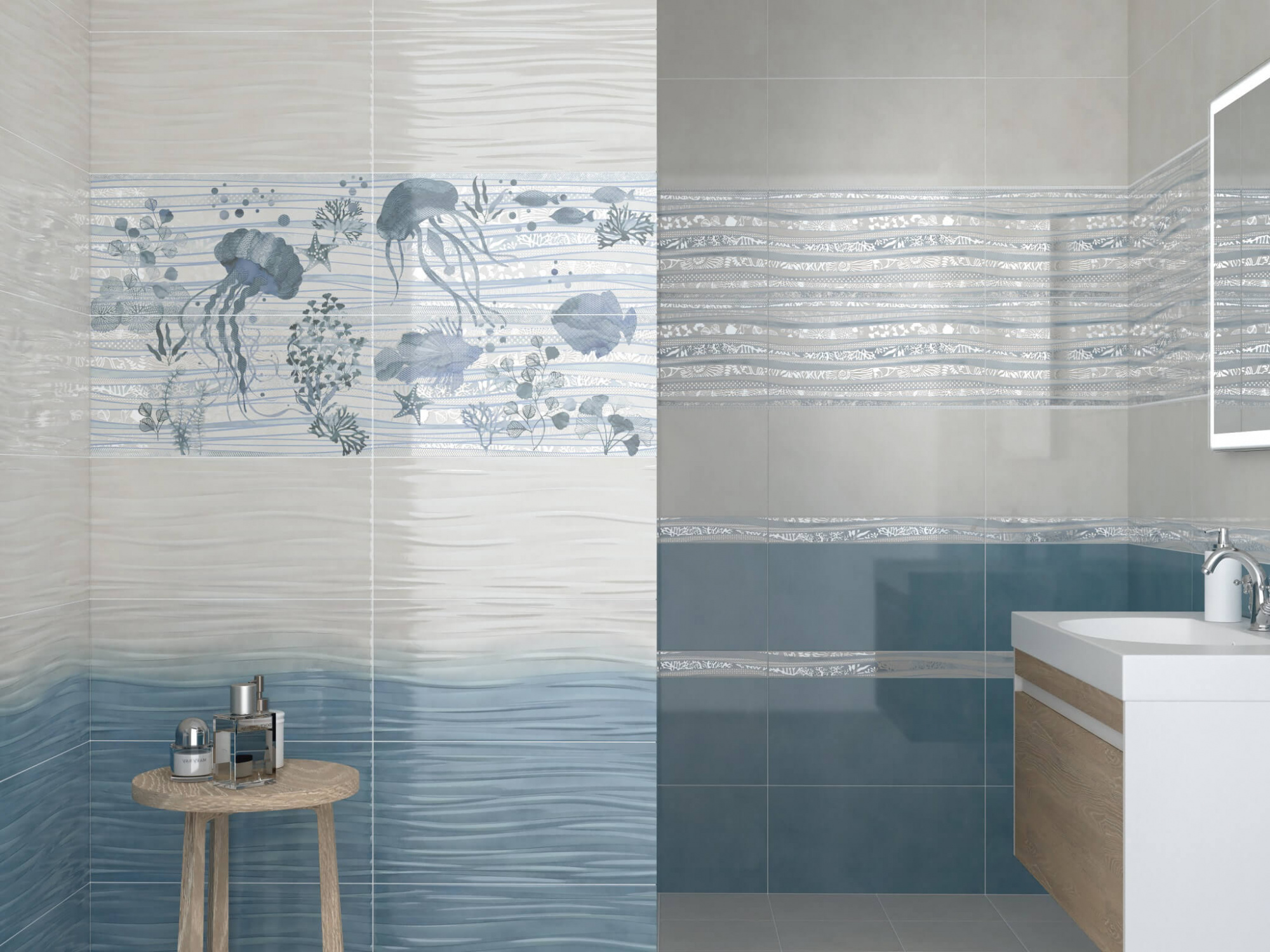 Керамическая плитка Kerama Marazzi Плитка Маритимос голубой обрезной 30х60