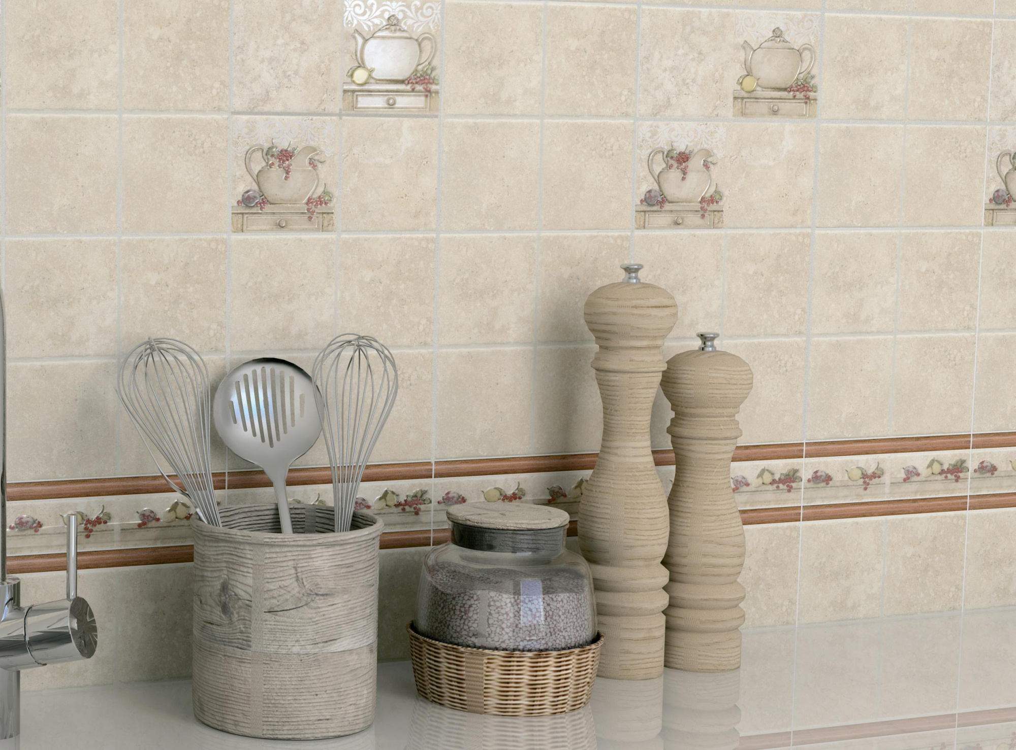 Керамическая плитка Kerama Marazzi Бордюр Карандаш Дерево коричневый матовый 1,5х20