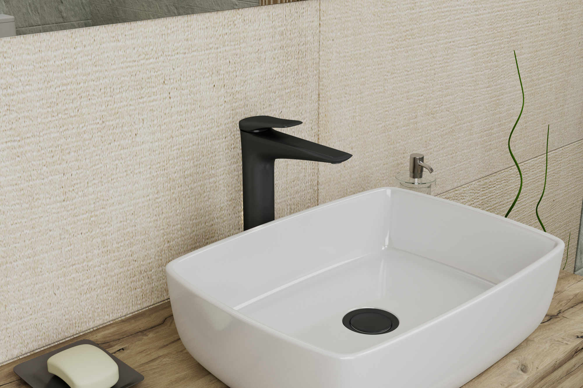 Смеситель Rush Nevis NE1735-11blаск для раковины, черный