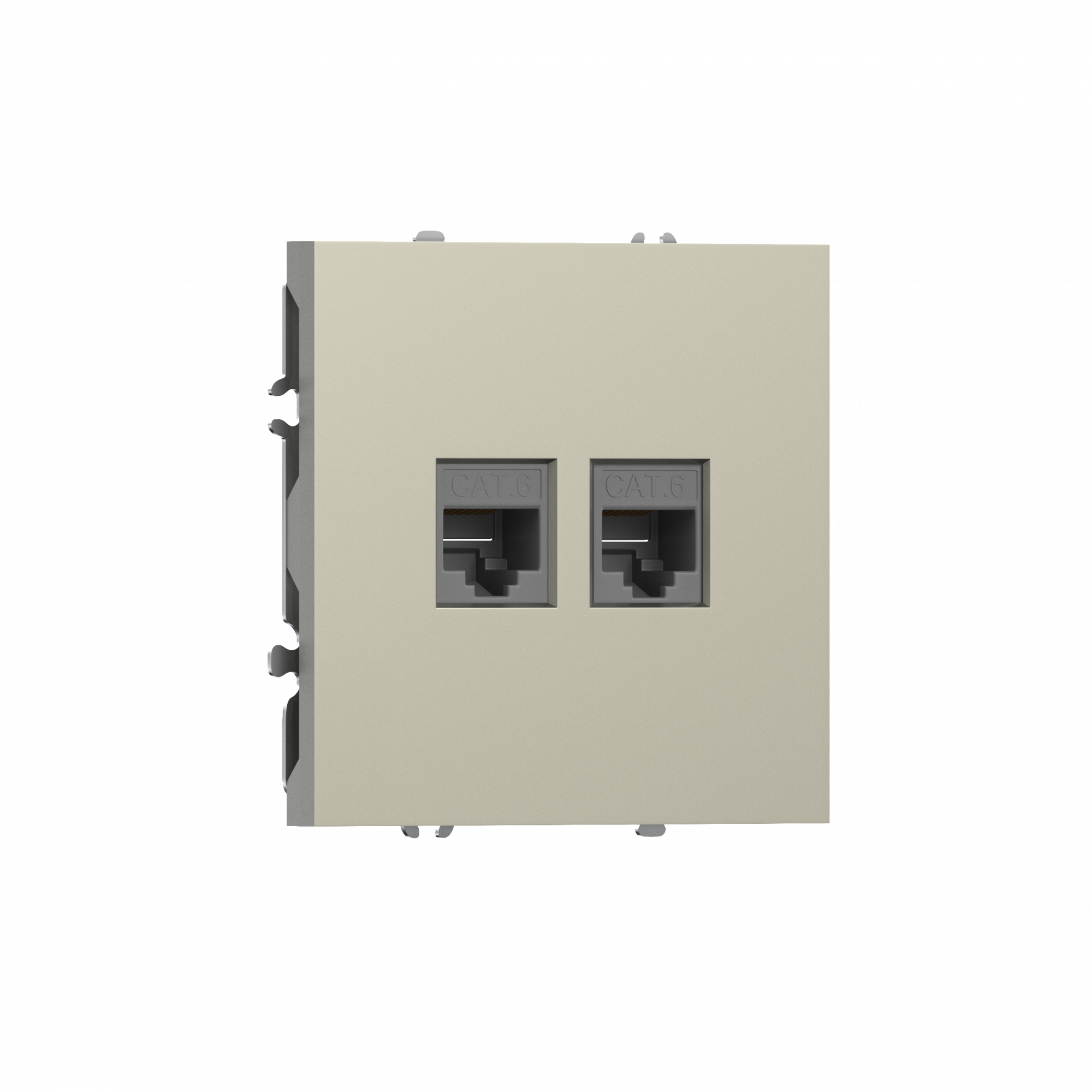 Розетка RJ45 + RJ45 cat.6,  компьютерная на 2 выхода,  цвет шампань,  серия S08 Donel