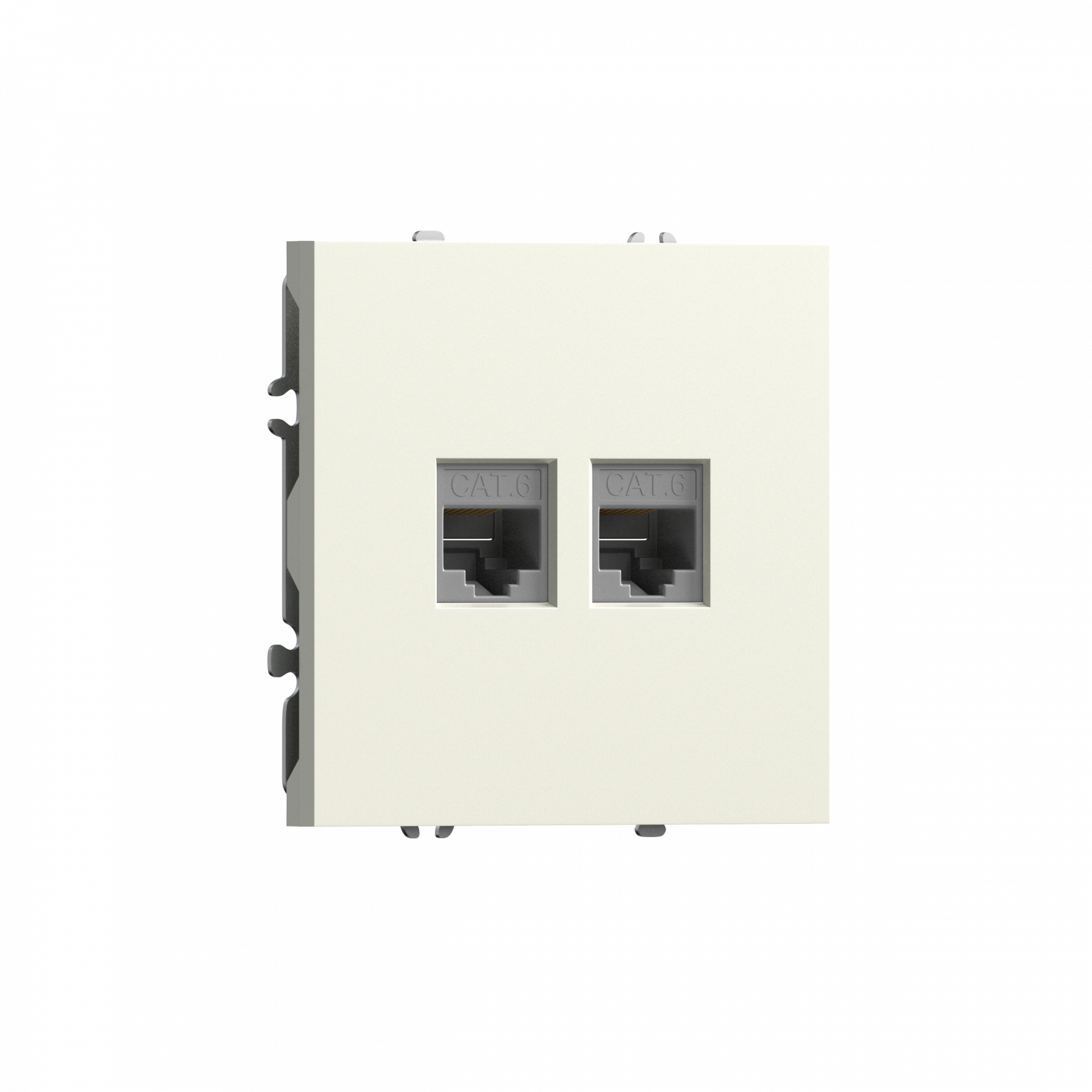 Розетка RJ45 + RJ45 cat.6,  компьютерная на 2 выхода,  цвет слоновая кость,  серия S08 Donel