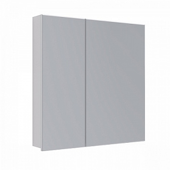 Шкаф зеркальный Lemark UNIVERSAL 80х80см 2-х дверный, цвет корпуса: Белый глянец