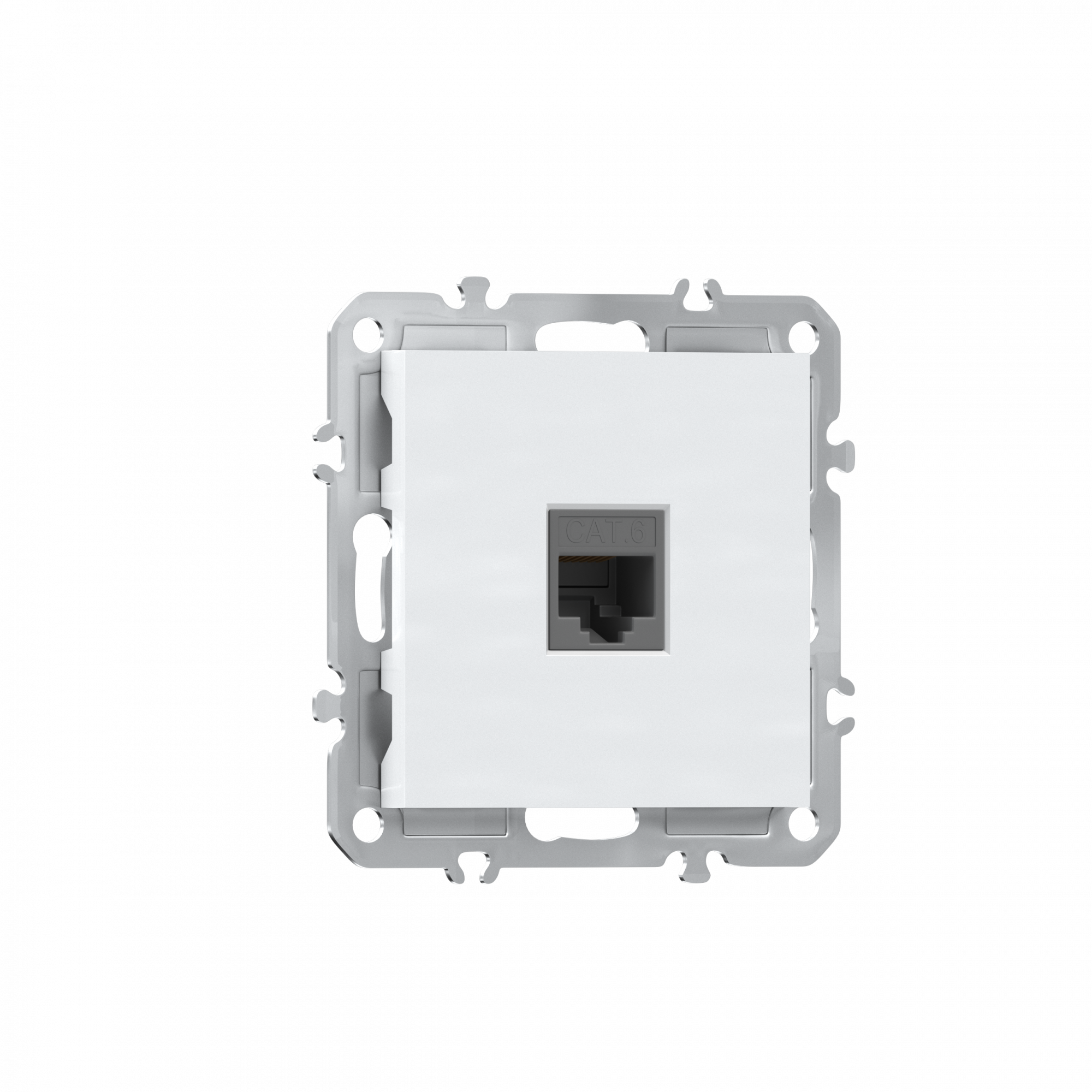 Розетка RJ45 cat.6,  компьютерная на 1 выход,  цвет глянцевый белый,  серия A07 Donel