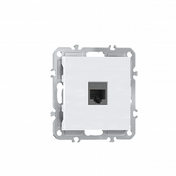 Розетка RJ45 cat.6,  компьютерная на 1 выход,  цвет глянцевый белый,  серия A07 Donel