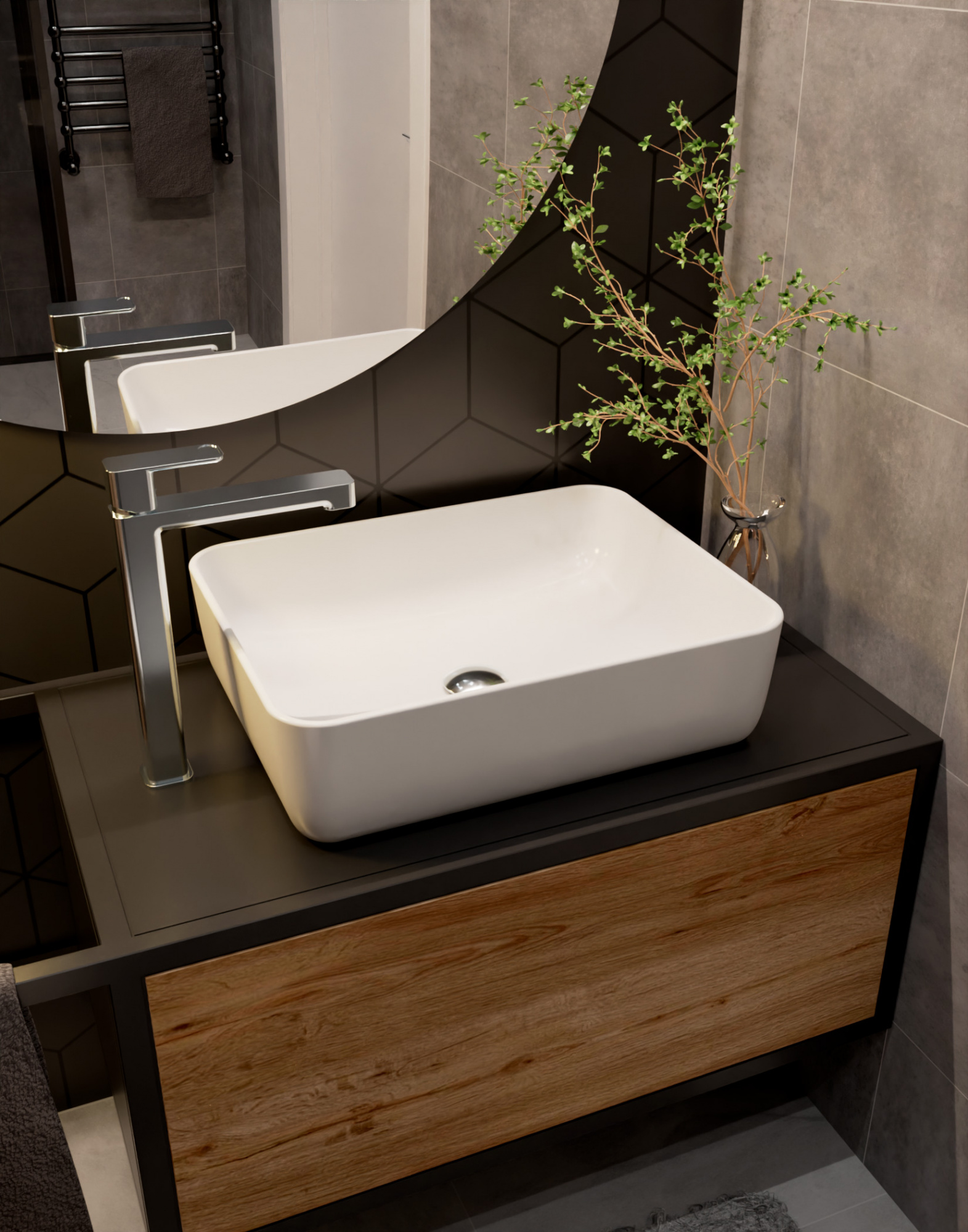 Смеситель для раковины-чаши AQUAme Parma AQM6614CR хром глянец