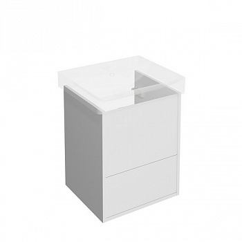 PRO.50.2/WHT Тумба PRO подвесная 2 ящика 50, белая матовая