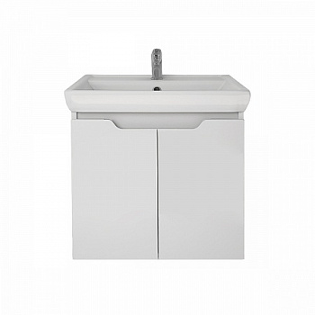 Тумба Dreja.eco Q (D) 55, подвесная, 2 дверцы, белый глянец
