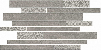 Керамогранит Kerama Marazzi Декор Ламелла серый мозаичный 25х50,2