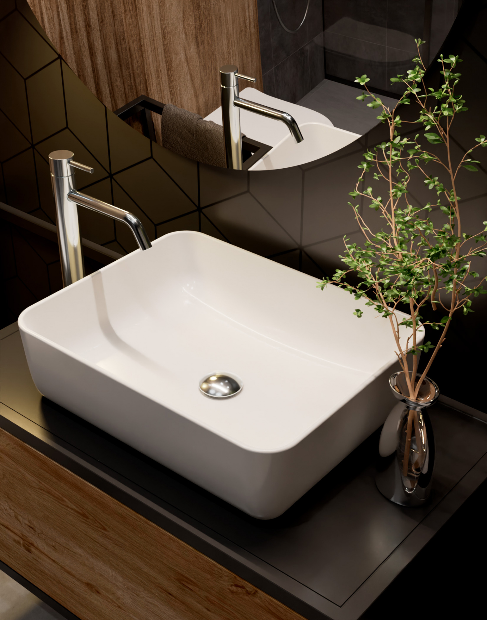 Смеситель для раковины-чаши AQUAme Siena AQM6214CR хром глянец