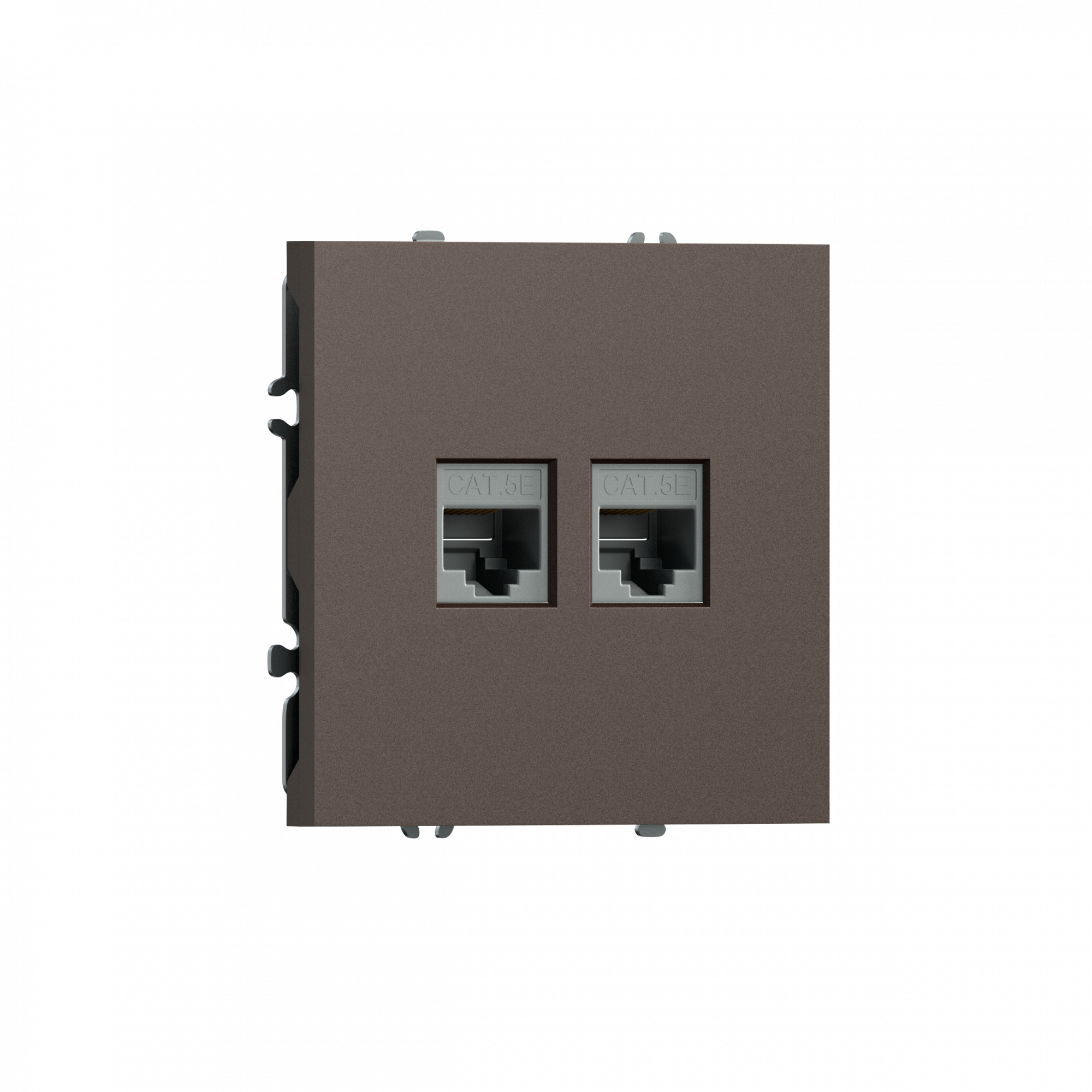 Розетка RJ45 + RJ45 cat.5,  компьютерная на 2 выхода,  цвет мокко,  серия S08 Donel