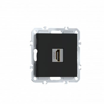 Розетка с разъёмом HDMI 2.0a черный,  цвет матовый карбон,  серия A07 Donel