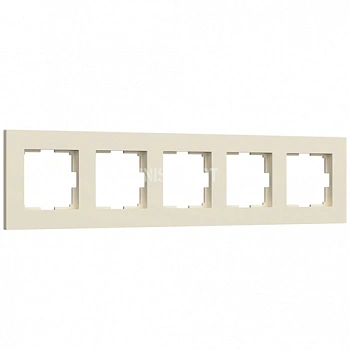 Рамка на 5 постов Slab (айвори софт) W0052962