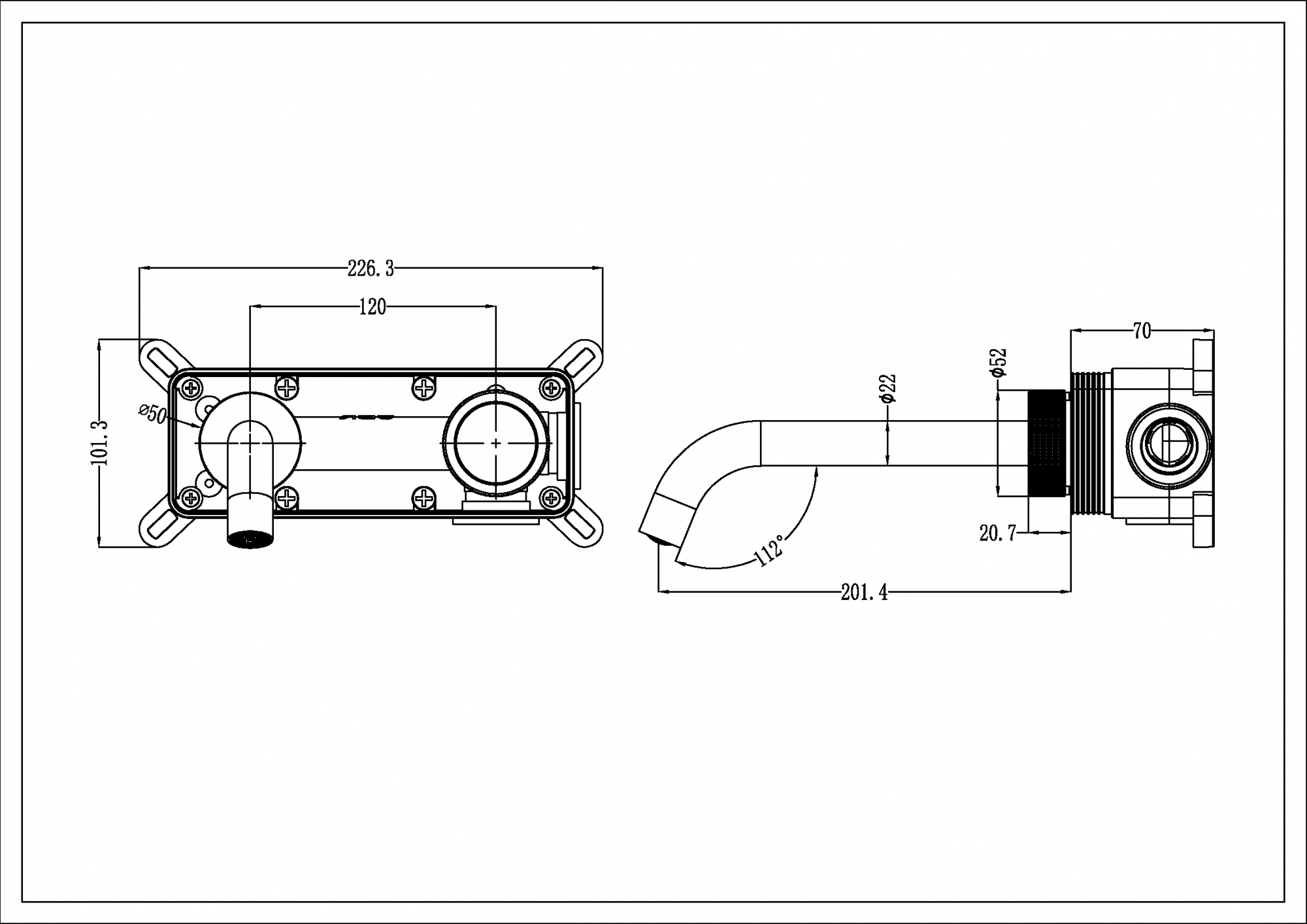 Смеситель для раковины Boheme Tech 158/2-CR Chrome