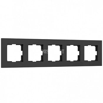 Рамка на 5 постов Slab (черный матовый) W0052908