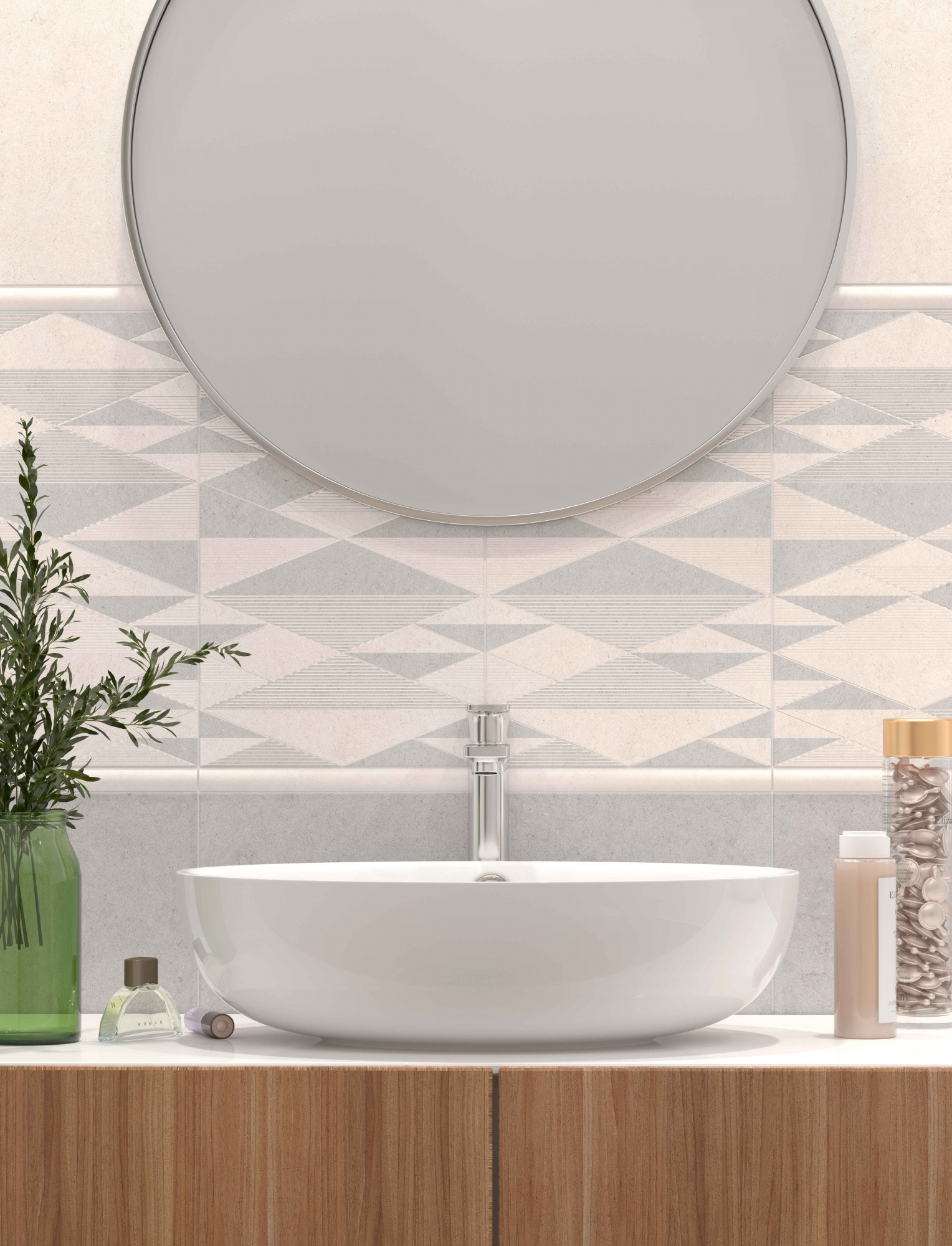 Керамическая плитка Creto Плитка Lorenzo geometrya бежевый 25х40