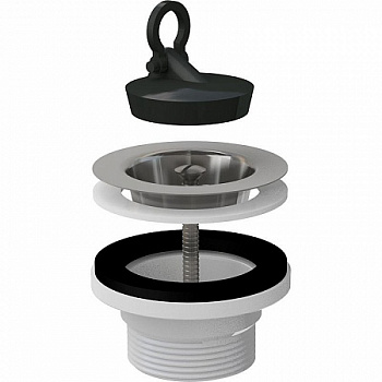 Донный клапан сифона для мойки 6/4" с нержавеющей peшeткой DN70, арт.A33