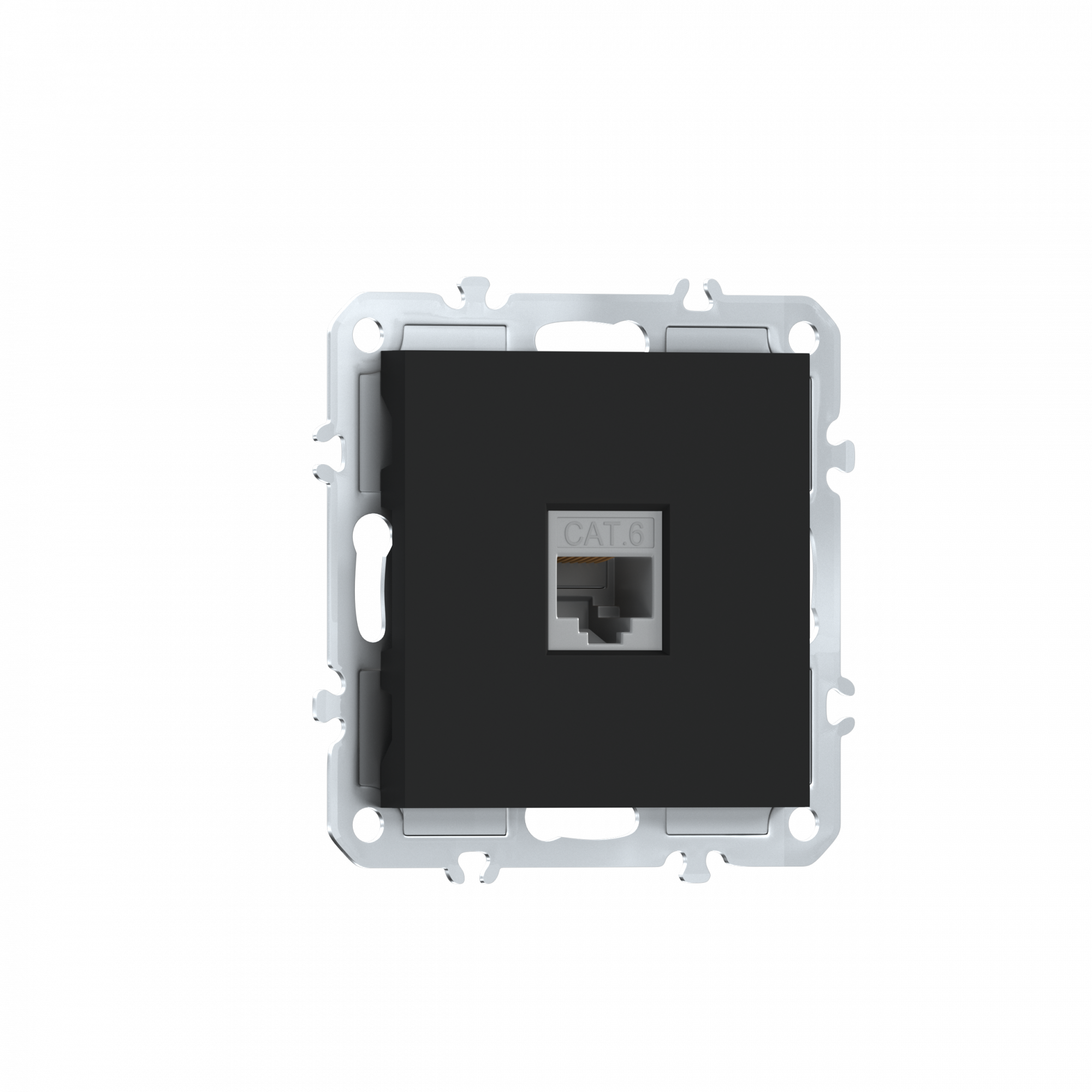 Розетка RJ45 cat.6,  компьютерная на 1 выход,  цвет матовый карбон,  серия A07 Donel