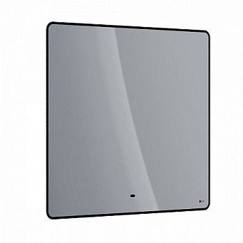 Зеркало Lemark MIOBLACK 90х80см с интерьерной подсветкой, с подогревом