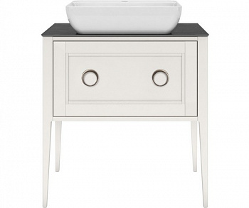 PL.CN.80.1+1/WHT.M Тумба PLAZA Classic NEO напольная 1+1 ящик 80, белая матовая