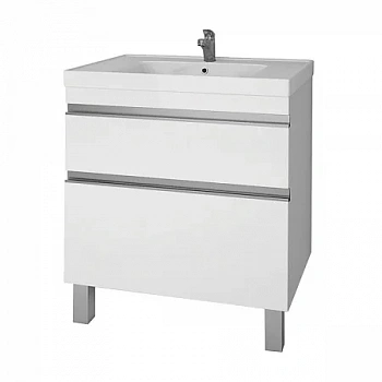 Тумба Dreja.eco Grace Plus 70, белый лак, 2 ящика