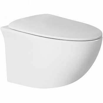 Унитаз подвесной безободковый Bond Oval F05-10 с крышкой-сиденьем микролифт белый