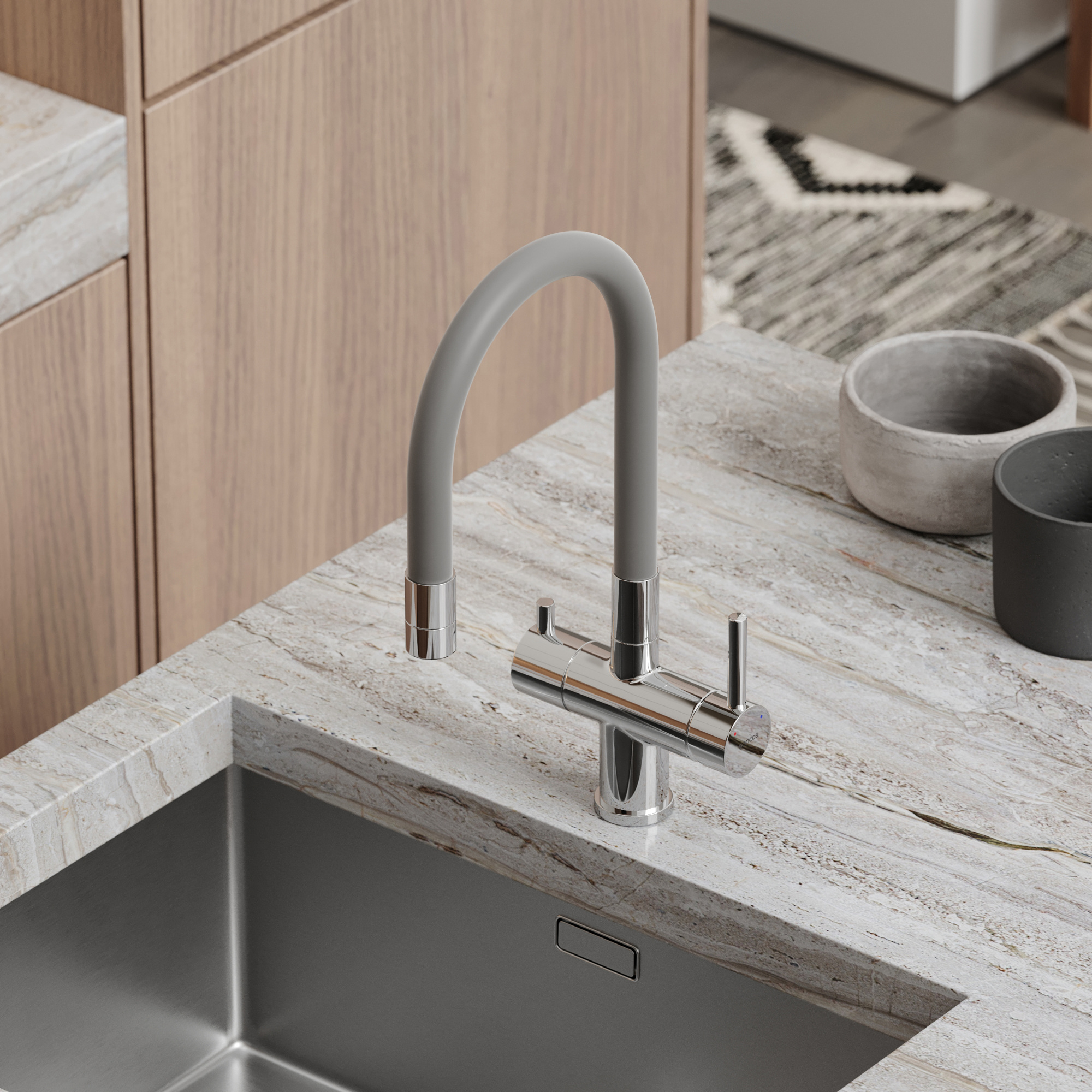 Смеситель для кухонной мойки Sancos Lucia SC4004CH глянцевый хром