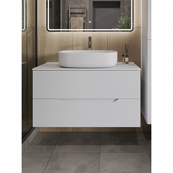 Orange Line Li-100TuwMDF+B08-600W тумба с раковиной подвесная 100 см, белый