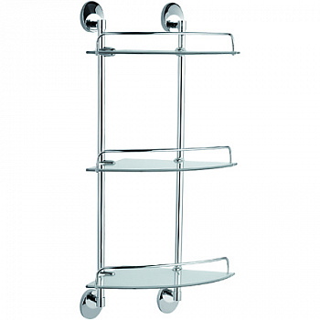 Полка стеклянная HAIBA HB1607-3 3-ярусная, хром