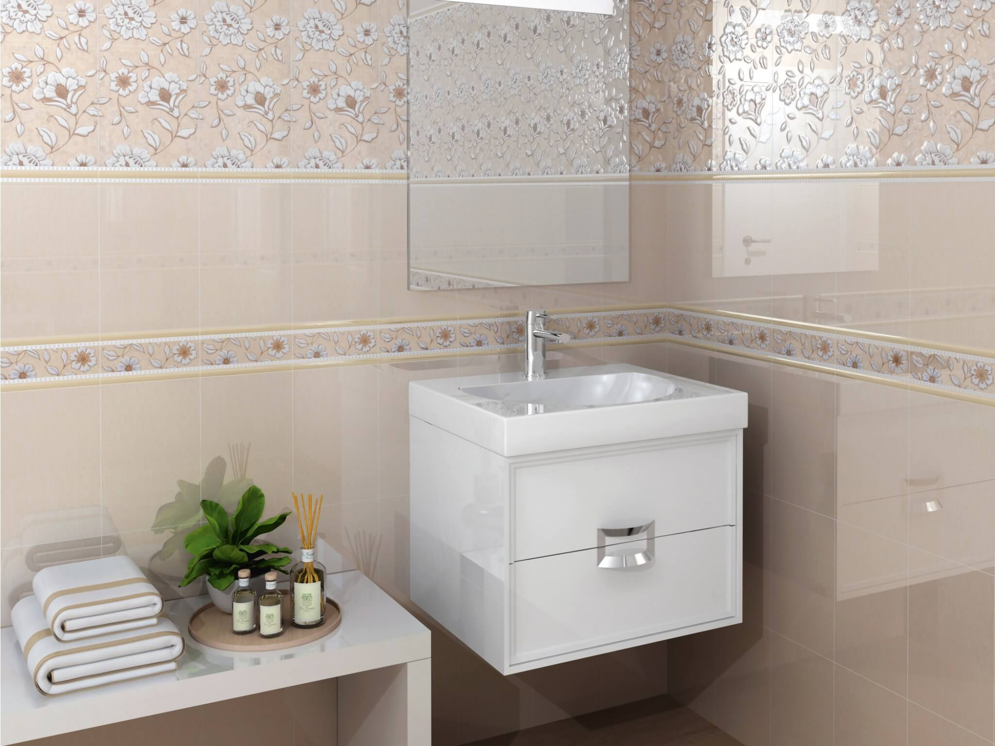 Керамическая плитка Kerama Marazzi Бордюр Карандаш Дерево беж матовый 1,5х20
