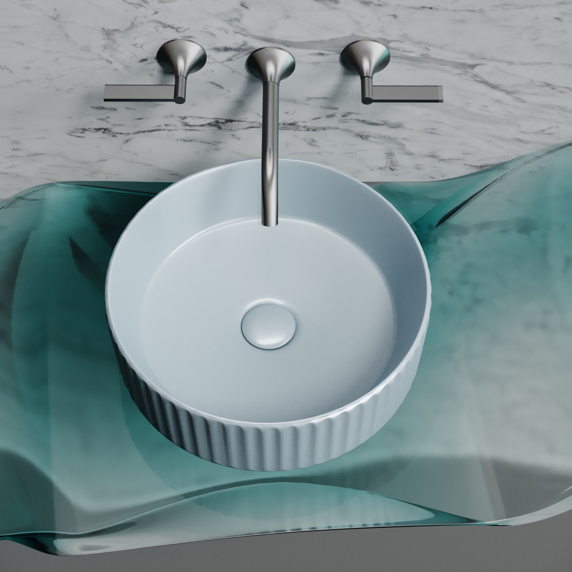 Рукомойник Ceramica Nova Element 36, см CN6057MHL серо-голубой матовый