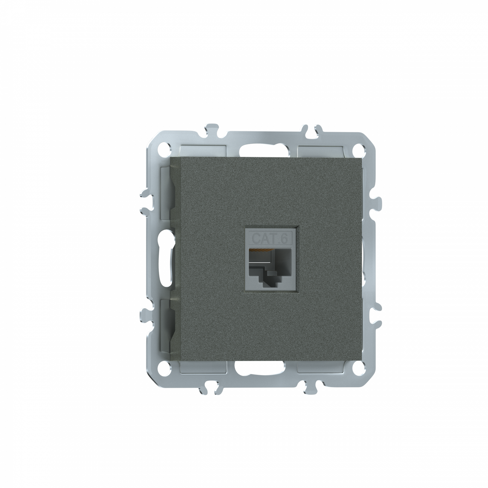 Розетка RJ45 cat.6,  компьютерная на 1 выход,  цвет матовый титан,  серия A07 Donel