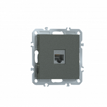 Розетка RJ45 cat.6,  компьютерная на 1 выход,  цвет матовый титан,  серия A07 Donel