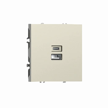USB-зарядка типа A+С 3100мA 12Вт,  цвет шампань,  серия S08 Donel