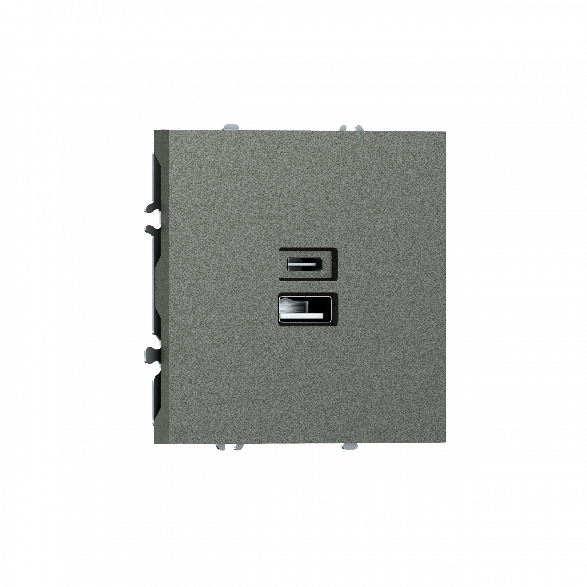 USB-зарядка типа A+С 3100мA 20Вт,  цвет матовый титан,  серия S08 Donel